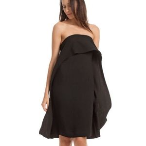 🌈TRINA TURK BLACK GENIUS POPOVER STRAPLESS DRESS